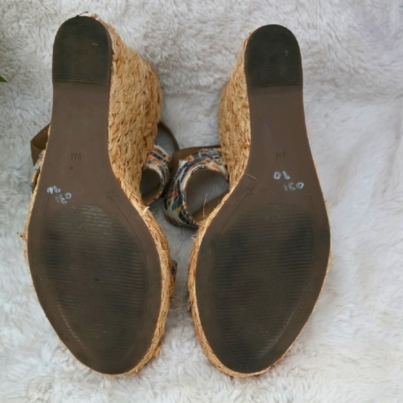 Gibson & Latimer Multicolor Jute Wedge Sandals, SIZE 9 - Picture 8 of 8